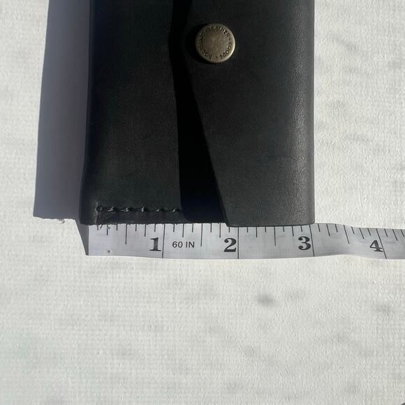 Portland Leather Goods Mini Black Envelope Wallet - Picture 3 of 6